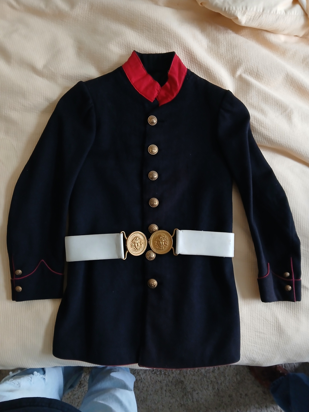 1870s Boy's French École Spéciale Militaire De Saint-Cyr Academy Tunic & Belt